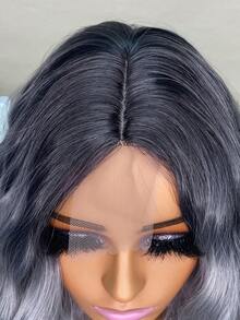 無膠黏綁天然波浪中分短波波鬆糖果棕暗棕18英寸仿真頭髮假髮,天然女人髮型 - 彩色 - 查看 7