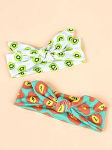 2 Băng đô trang trí nơ hình quả Kiwi & đu đủ cho bé - Nhiều màu - Xem 1