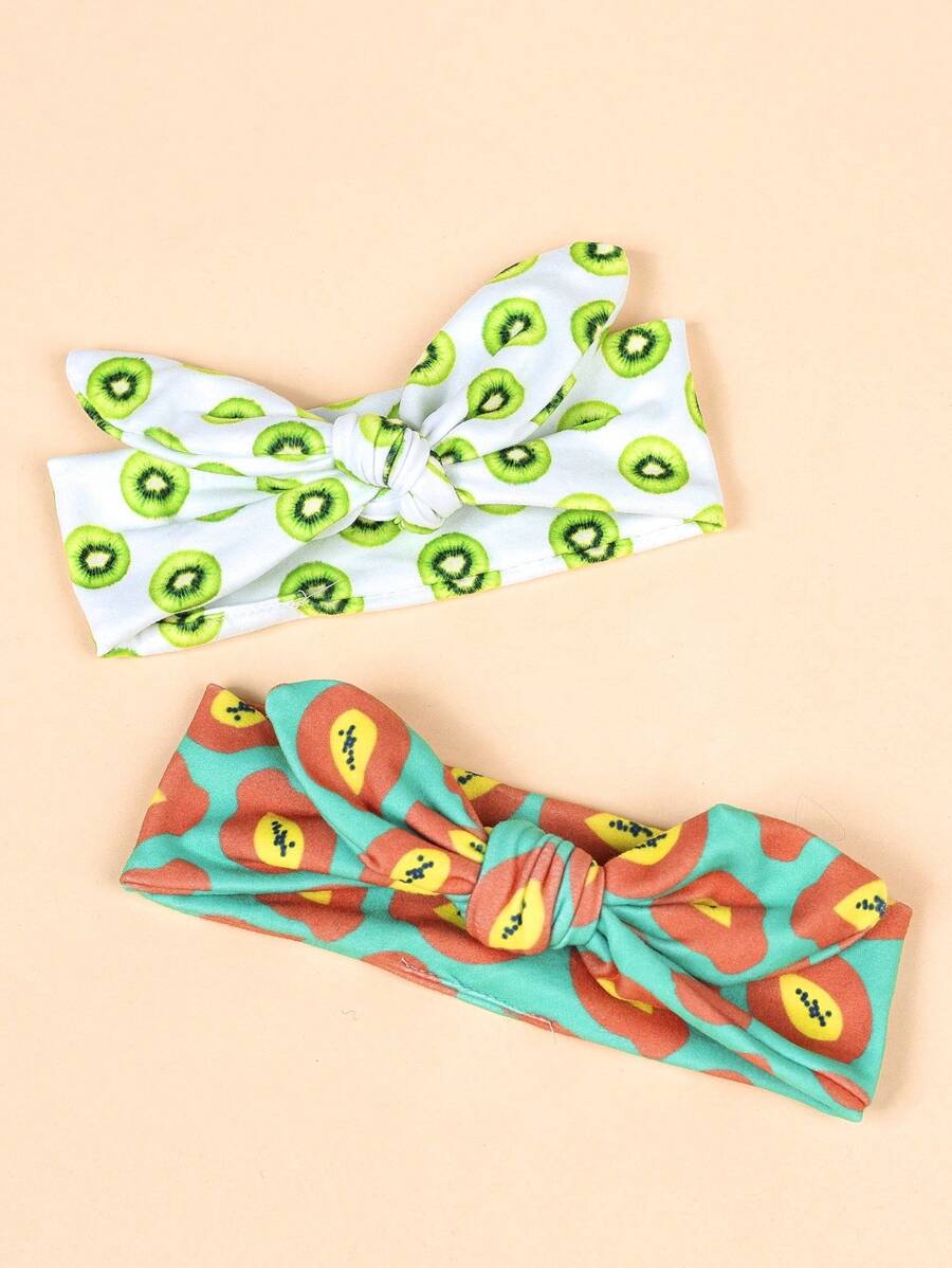 2 Băng đô trang trí nơ hình quả Kiwi & đu đủ cho bé - Nhiều màu - Xem 1