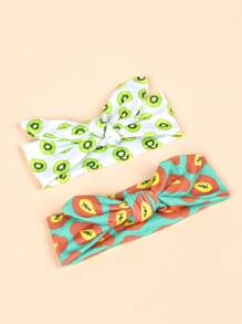 2 Băng đô trang trí nơ hình quả Kiwi & đu đủ cho bé - Nhiều màu - Xem 2