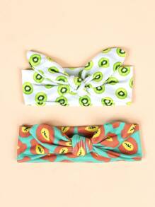 2 Băng đô trang trí nơ hình quả Kiwi & đu đủ cho bé - Nhiều màu - Xem 3