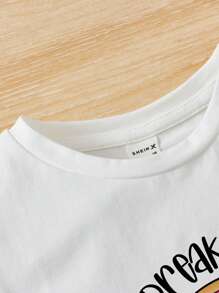 Sassy Graphics Tops con gái lớn Tim Slogan Giải trí - trắng - Xem 4