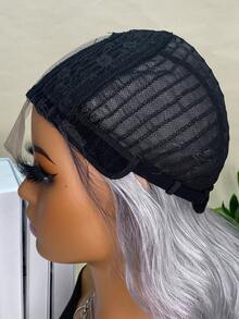 無膠黏綁天然波浪中分短波波鬆糖果棕暗棕18英寸仿真頭髮假髮,天然女人髮型 - 彩色 - 查看 8