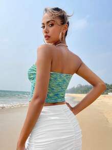 SHEIN ICON Áo nữ Cắt ra xoắn lại màu trơn Giải trí - Nhiều màu - Xem 2