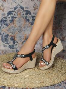 Giày bệt dày và Dép nêm Nữ - màu đen - Xem 4