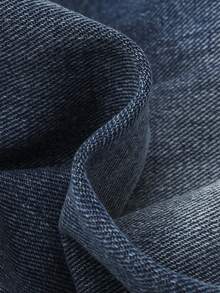 SHEIN Boys Gingham Ripped Frayed Bleach Wash Jeans - Dark Wash - View 6