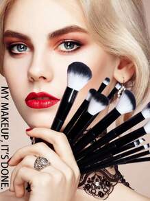 14件套化妆刷套装，化妆刷套装，化妆刷包，化妆刷套装，全套化妆刷，化妆刷套装，全套化妆工具，刷子套装，化妆刷套装，化妆礼盒套装 - 黑色 - 查看 2