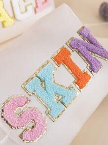 4件套可爱旅行护肤学院风贴布雪尼尔字母化妆包，适合青少年、女孩、女性，星期五特惠，化妆包，护肤包，洗漱包，收纳袋，旅行必备，邮轮必备，宿舍必备，婚礼伴娘礼物，妈妈礼物，生日礼物，送给朋友和老师的礼物，家居装饰，浴室客厅卧室装饰，浴室收纳，珠宝收纳，唇油收纳，指甲油收纳，化妆品收纳，化妆包，化妆包，化妆袋，化妆品收纳包，化妆品收纳，旅行，化妆包，包，梳妆台，化妆包，旅行必备，收纳袋，旅行必备，梳妆台配件，小化妆包，化妆包，化妆品包，旅行必备，大容量，大化妆包，礼物女性、圣诞礼物、送给女性的礼物创意 - 彩色 - 查看 6