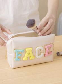 4件套可爱旅行护肤学院风贴布雪尼尔字母化妆包，适合青少年、女孩、女性，星期五特惠，化妆包，护肤包，洗漱包，收纳袋，旅行必备，邮轮必备，宿舍必备，婚礼伴娘礼物，妈妈礼物，生日礼物，送给朋友和老师的礼物，家居装饰，浴室客厅卧室装饰，浴室收纳，珠宝收纳，唇油收纳，指甲油收纳，化妆品收纳，化妆包，化妆包，化妆袋，化妆品收纳包，化妆品收纳，旅行，化妆包，包，梳妆台，化妆包，旅行必备，收纳袋，旅行必备，梳妆台配件，小化妆包，化妆包，化妆品包，旅行必备，大容量，大化妆包，礼物女性、圣诞礼物、送给女性的礼物创意 - 彩色 - 查看 8