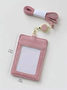 1入組素色卡套和1入組扣飾和1入組手機掛繩 - 粉色 - 查看 5