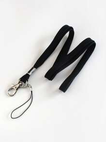 1pc Plain Lanyard Back To School - Black - View 4
