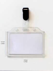 1pc Plastic ID Badge Holder - Black - View 4