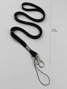 1pc Plain Lanyard Back To School - Black - View 5
