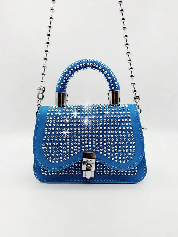 迷你鉚釘裝飾扭鎖翻蓋方包