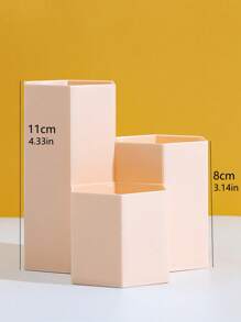 Large Capacity Desk Pen Holder Pencil Storage Box School Office Stationery Pens Storage Brush Stand Storage Box - Pink - View 4