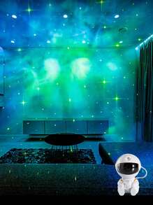 1 pieza proyector de estrella de astronauta, luz nocturna de galaxia, luces decorativas de cielo para dormitorio, pequeño y brillante y bonito, luz Led de astronauta, nebulosa espacial, nube interestelar y Control remoto - Multicolor - Ver 2