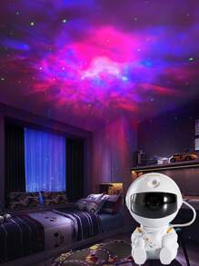 1 pieza proyector de estrella de astronauta, luz nocturna de galaxia, luces decorativas de cielo para dormitorio, pequeño y brillante y bonito, luz Led de astronauta, nebulosa espacial, nube interestelar y Control remoto - Multicolor - Ver 3