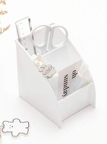 1pc 3 Grid Pen Holder - trắng - Xem 3