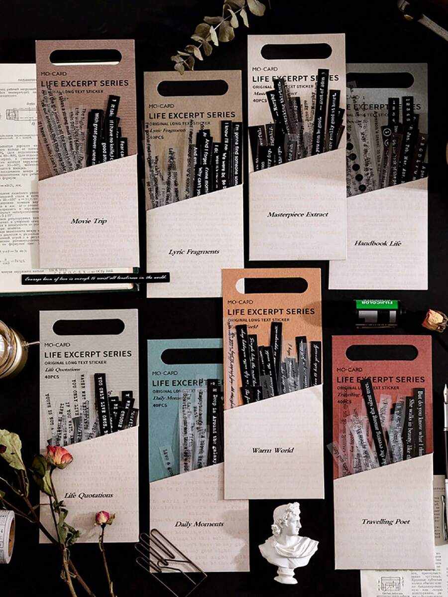 40入組標語圖案隨機貼紙 - 彩色 - 查看 1