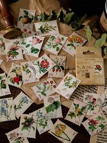 45入組花朵印花隨機貼紙 - 彩色 - 查看 5