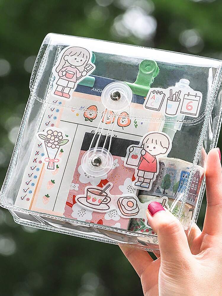 1 pieza bolsillo de archivo transparente - transparente - Añade 5