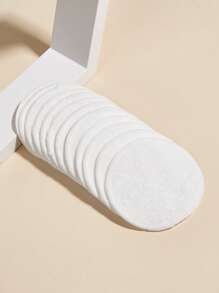 12 Almohadillas desmaquillantes de doble capa de fibra, limpieza facial, almohadillas desmaquillantes reutilizables, toallas faciales - Blanco - Ver 2