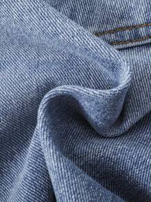 SHEIN Boys Ripped Frayed Bleach Wash Denim Shorts - Light Wash - View 6