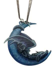 1 Đồ trang trí treo xe hơi phương Tây Rồng & Mặt trăng PMMA - Màu xanh hải quân - Xem 4