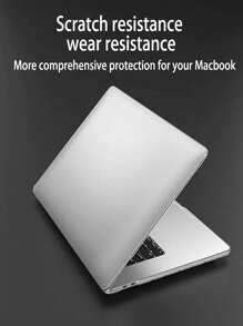 1pc Solid Plastic Laptop Case Compatible With MacBook - White - View 4