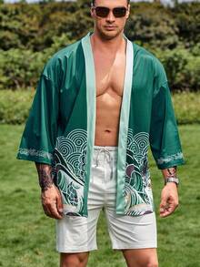 Manfinity RSRT Áo sơ mi Nam Đồ họa Boho - màu xanh lá - Xem 5