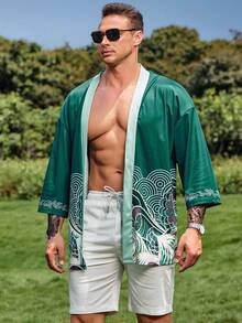 Manfinity RSRT Áo sơ mi Nam Đồ họa Boho - màu xanh lá - Xem 7