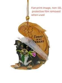 1 Đồ Họa Hình Chó & Chữ Cái PMMA Treo Xe Ô Tô Vật Trang Trí - màu nâu - Xem 3