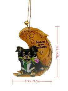 1 Đồ Họa Hình Chó & Chữ Cái PMMA Treo Xe Ô Tô Vật Trang Trí - màu nâu - Xem 4