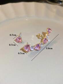 1 Quyến Rũ Hợp Kim Kẽm Đính Đá Cubic Zirconia Trang Trí Bông Tai Nữ Cho Lễ Tình Nhân Có Niên Đại Quà Tặng - Nhiều màu - Xem 3