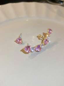 1 Quyến Rũ Hợp Kim Kẽm Đính Đá Cubic Zirconia Trang Trí Bông Tai Nữ Cho Lễ Tình Nhân Có Niên Đại Quà Tặng - Nhiều màu - Xem 4