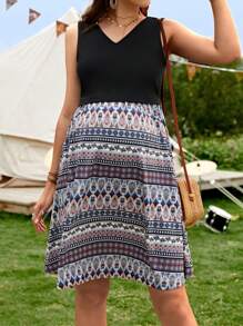 SHEIN 孕婦印花哺乳洋裝