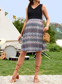 SHEIN 孕婦印花哺乳洋裝