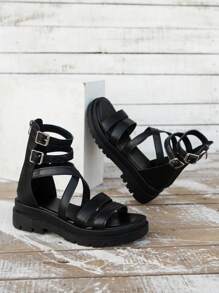 Giày bệt dày và Dép nêm Nữ - màu đen - Xem 4