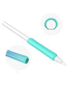1pc Silicone Grip Case Compatible With Apple Pencil & HUAWEI M-Pen - Green - View 2