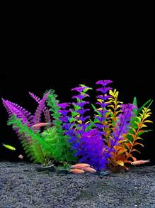 6 cái cây thủy sinh nhân tạo thiết kế trang trí ngẫu nhiên cho bể cá để trang trí - Nhiều màu - Xem 1