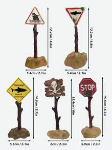 1入組警示牌設計隨機裝飾物適用於水族館適用於裝飾用品 - 彩色 - 查看 3