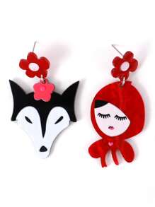 Bông tai lủng lẳng - Màu xám đen - Xem 1