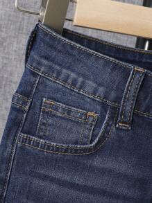 SHEIN Tween Boys' Casual Distressed Fit Denim Jeans, Spring & Summer