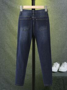 SHEIN Tween Boys' Casual Distressed Fit Denim Jeans, Spring & Summer