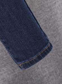 SHEIN Tween Boys' Casual Distressed Fit Denim Jeans, Spring & Summer