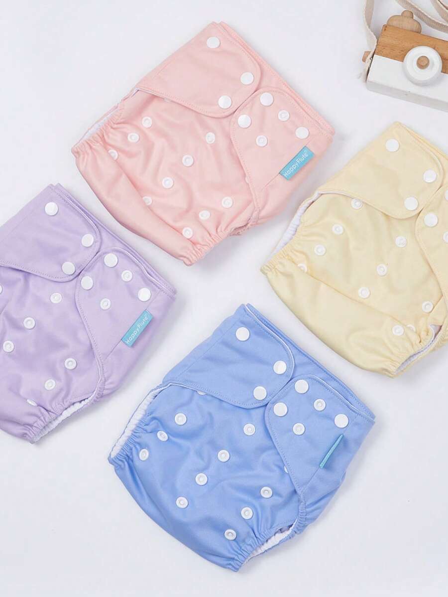 Happy Flute 4入組嬰兒圓點布尿布