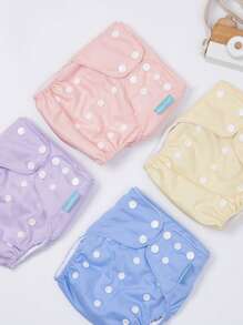 Happy Flute 4入組嬰兒圓點布尿布