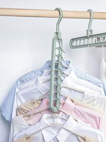 1pc Multifunction Multi-hole Clothes Hanger - Green - View 2