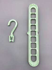 1pc Multifunction Multi-hole Clothes Hanger - Green - View 7