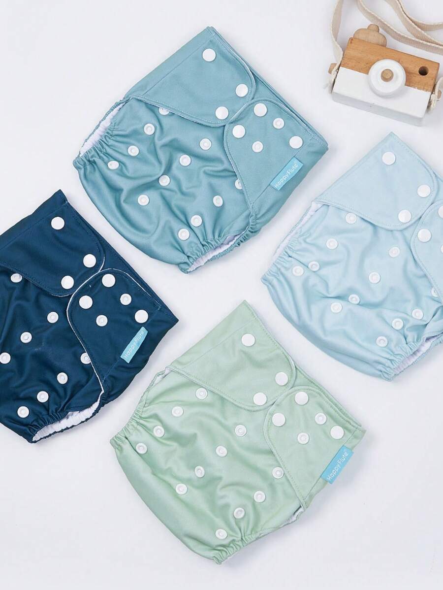 Happy Flute 4 chiếc Tã vải cho bé trai chấm bi - Nhiều màu - Xem 1